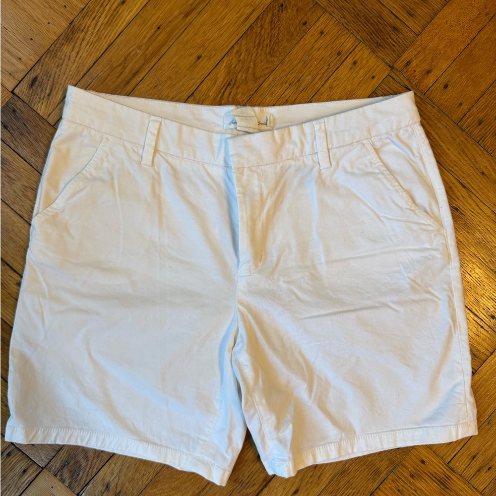 H&M White Bermuda Shorts Classic Cotton Blend NWOT